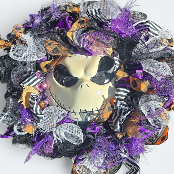 Jack Skellington Handmade Halloween Wreath - Picture 1 of 1